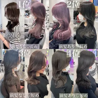 セミロング 韓国ハッシュカット/ 新宿/髪質改善/岡崎のヘアスタイル