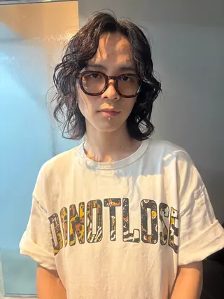 パーマ RIN パーマ/暖色カラーのヘアスタイル