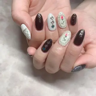 ネイル ネイルリボン 受付スタッフのネイルデザイン