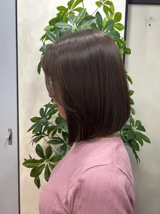 ミディアム カラー ハイライト/レイヤー ミルクティー/山本のヘアスタイル