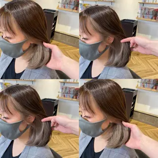 ミディアム カラー 艶カラー/韓国顔周り 🎀mamiのヘアスタイル