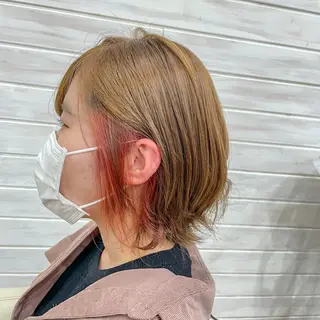 ミディアム カラー 縮毛矯正/髪質改善 /韓国風　山川春輝のヘアスタイル