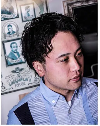 ショート パーマ メンズ CARNEL所属・メンズ専門CANEL かずまのヘアスタイル