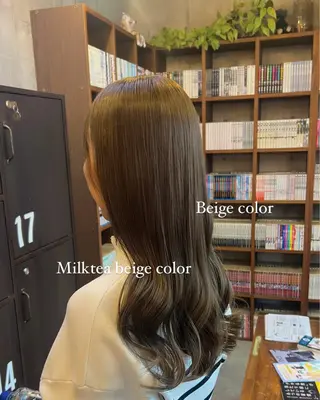 セミロング カラー soft beige naoki.のヘアスタイル