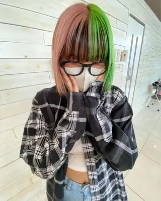 ミディアム カラー riho/ブリーチ/ デザインカラー/辻堂のヘアスタイル