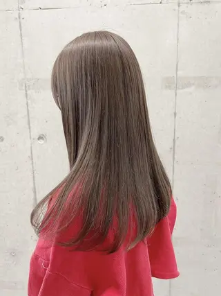 カラー セミロング 韓国ヘア♡🇰🇷 暖色♡透明感カラー✨のヘアスタイル