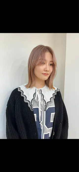 ミディアム カラー ボブパーマ/パーマ ウルフパーマのヘアスタイル