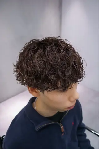ショート パーマ メンズ 波巻きスパイラルパー マ/シャドウパーマ駿のヘアスタイル