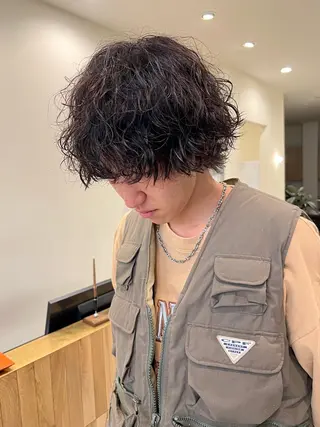 カラー パーマ メンズ belle 表参道 terrace所属・抜きっぱなしブロンド /ハイトーン/カナタのヘアスタイル