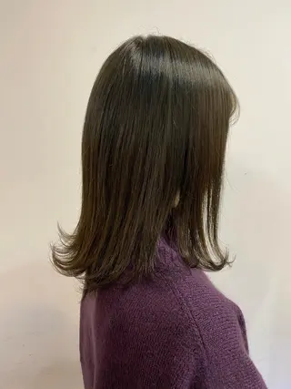 ミディアム カラー ヘアアレンジ satsuki 暖色・ブラウンカラーのヘアスタイル