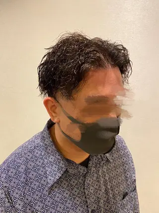 ミディアム パーマ メンズ 田中 美穂のヘアスタイル