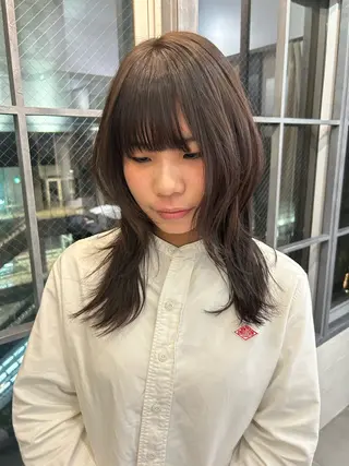 ミディアム カラー 透明感似合わせカラー 🍀あかり🍀のヘアスタイル