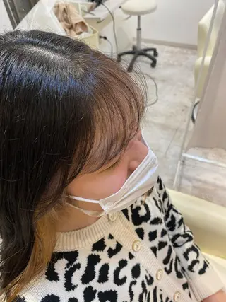 ミディアム カラー ブリーチなしWカラー /酸性ストレート河本のヘアスタイル