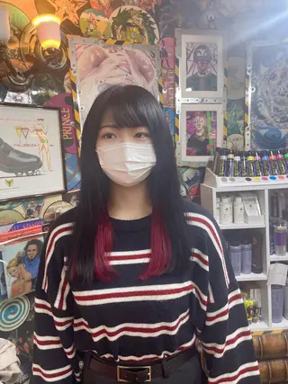 ロング カラー ヘアアレンジ haco+所属・🌈派手髪エクステ ブレイズ🌈ひろとのヘアスタイル