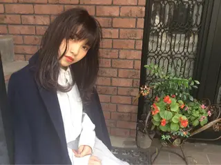 ミディアム カラー パーマ ヘアアレンジ 日比 貴大/ minim hairのヘアスタイル