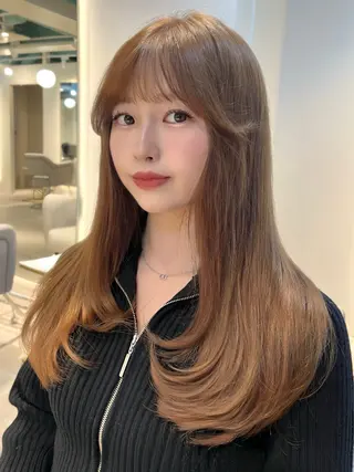 ロング カラー パーマ ヘアアレンジ レイヤーカット ✨️進藤ひかりのヘアスタイル