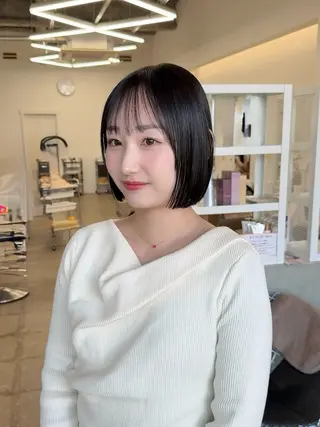 ミディアム クロスパーマ× 透明感カラー✂︎のヘアスタイル