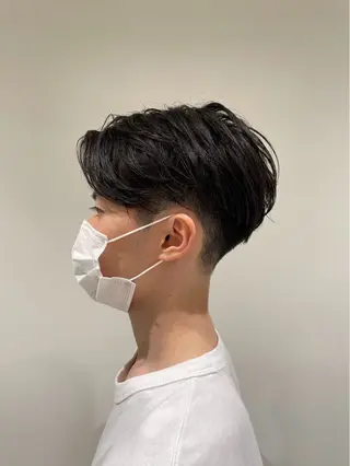 メンズ 【シャドウパーマ センターパート】義心のヘアスタイル