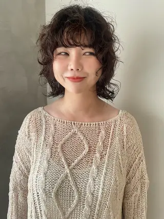 パーマ 透明感モテ艶髪カラー Gallicaイリサのヘアスタイル
