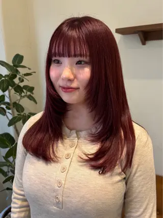 ロング アフェクション大曽根所属・💞暖色艶カラー/ ホウツキカナ🍒のヘアスタイル