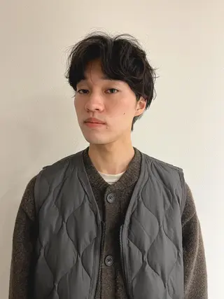 ショート パーマ メンズハイトーン/栄 /イトウタケルのヘアスタイル