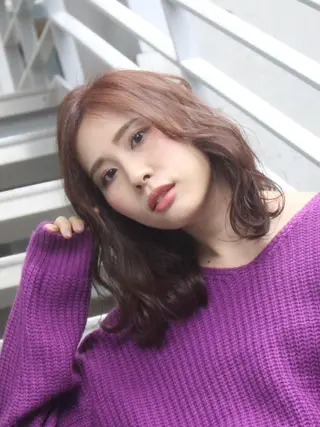 ミディアム ☕️ベージュカラー 内藤光哉☕️のヘアスタイル