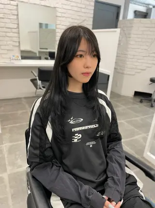 ロング 尚弥/顔まわりの神様 レイヤー/韓国風のヘアスタイル