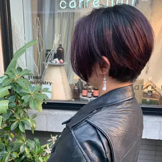 ショート 艶髪color💎髪 質改善ストレート大吉のヘアスタイル