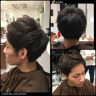 ショート カラー パーマ メンズ ひがし さゆりのヘアスタイル