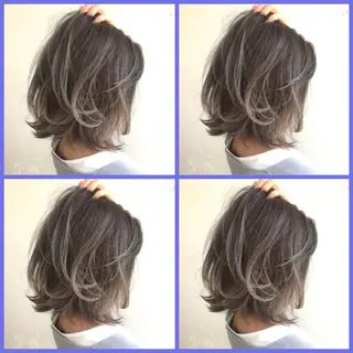 ミディアム パーマ ハイトーンデザイン カラー特化🌟木下のヘアスタイル