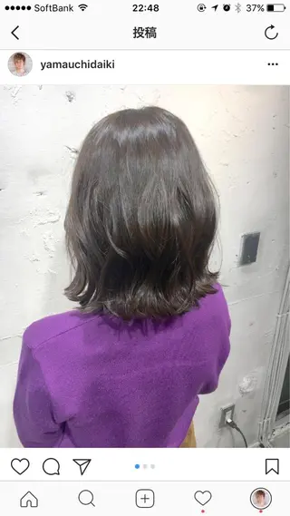 ミディアム カラー パーマ ヘアアレンジ ✨艶髪✨透明感✨ 山内大樹のヘアスタイル