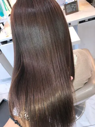 ロング パーマ 安井　昴 💫ブリーチ縮毛矯正のヘアスタイル