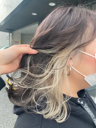 セミロング カラー ヘアアレンジ like みやびのヘアスタイル