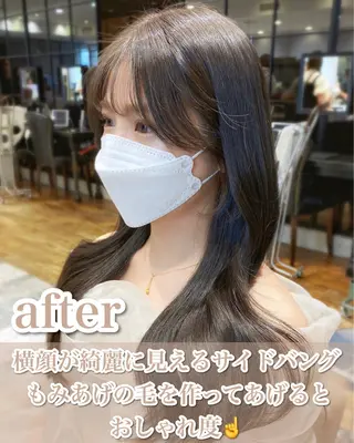 セミロング カラー On所属・顔まわりカット🌟 くびれヘア/寺門遥輝のヘアスタイル