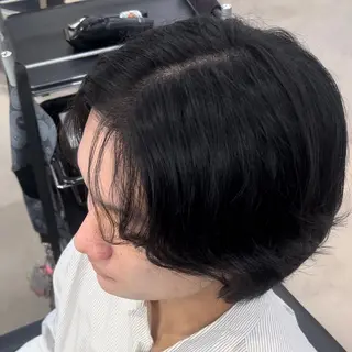 ショート メンズ 曲がる縮毛矯正 LIBER 岩名のヘアスタイル