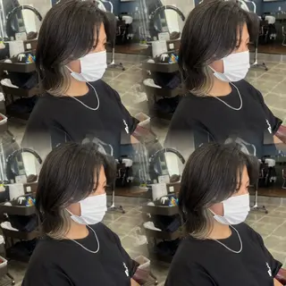 ミディアム レイヤー×ブリーチ No.1✨️深江裕稀のヘアスタイル