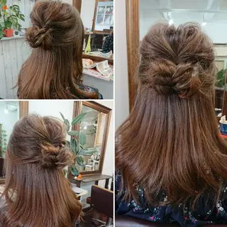 セミロング ヘアアレンジ カラー 鈴木 隆広のヘアスタイル