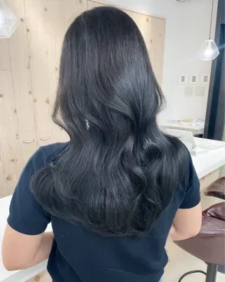 ロング カラー 新宿/韓国ヘア/ 髪質改善ストレートのヘアスタイル