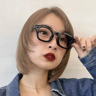 ショート カラー ヘアアレンジ 暖色ダブルカラーボブ レイヤー🌈AINAのヘアスタイル