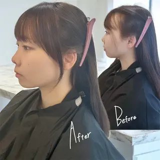 セミロング ヘアアレンジ 韓国ヘア/レイヤー 顔周りカット/ユキナのヘアスタイル