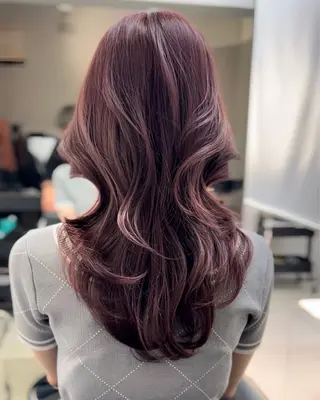 ロング カラー sunc所属・梅田l大人韓国ヘア レイヤー×艶カラーのヘアスタイル