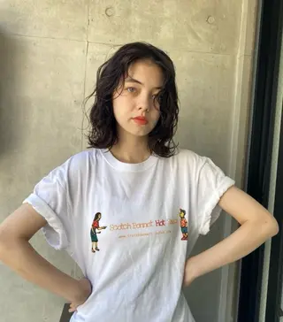 セミロング パーマ ヘアアレンジ 艶髪/レイヤーカット 🐣misakiのヘアスタイル