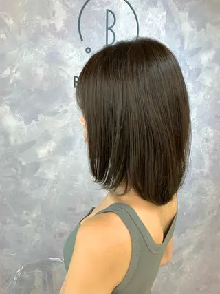 ミディアム カラー 桜木町2分/くびれ /ボブ/ナチュラルのヘアスタイル