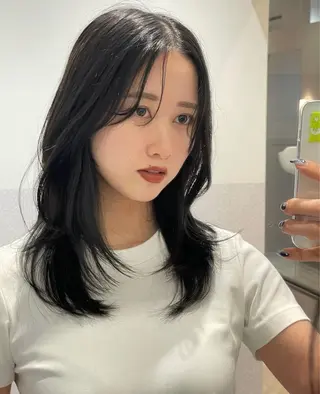 ミディアム ❤︎︎韓国ヘア❤︎︎ 𝑺𝒉𝒊𝒉𝒐のヘアスタイル