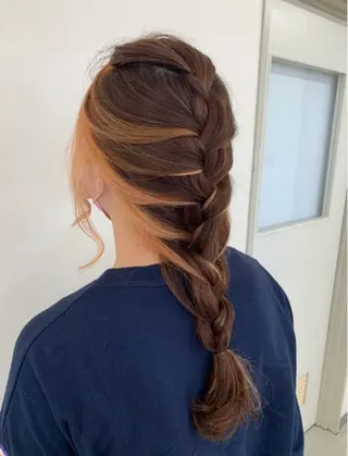 セミロング カラー ヘアアレンジ Rina🌿 Re:chaLuのヘアスタイル