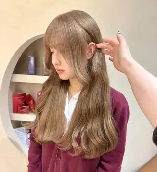 カラー ハイトーンベージュ カラー/さら🎀のヘアスタイル