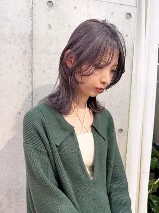 ミディアム カラー ヘアアレンジ lani ブリーチ /ダブルカラーのヘアスタイル