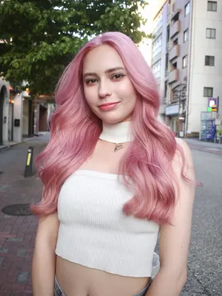 ロング カラー ハイトーン/ウルフ/ レイヤー/Asukaのヘアスタイル