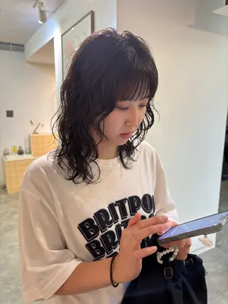 ミディアム パーマ sakura🌸 レイヤー/韓国ヘアのヘアスタイル