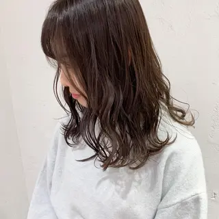 ミディアム カラー ヘアアレンジ 🫧透明感カラー/ ボブ/小笠原汐海🪽のヘアスタイル
